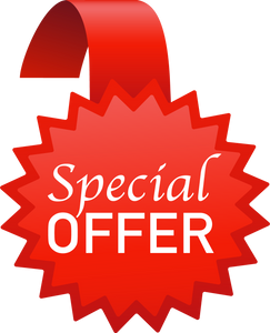 Special offer badge in flat style on white background. Speci